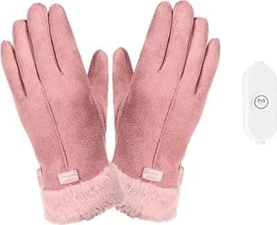 Produktbild von Beheizbare Handschuhe Damen,Heizung Handschuhe Touchscreen Wasserdicht Thermo Handschuhe Wildleder Beheizte Winterhandschuhe für Wandern, Outdoor, Klettern
