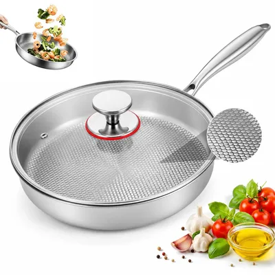 Titanium Bratpfanne 24 cm mit Deckel, antihaftbeschichtet, kratzfest
