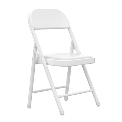 Produktbild von Klappstuhl 1er Set Lounge-Sessel mit Kunstleder Polster Besuchersstuhl Küchen Stühle 45x45x78cm Weiß