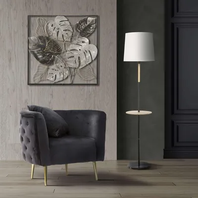 Immagine prodotto di StIves - Poltrona, 76x74x71h cm Nero, Rivestimento in Velluto