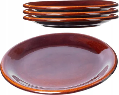 Produktbild von KADAX Essteller "Olympia", Teller aus Ton mit Keramikschicht, Servierteller, Speiseteller, Braun, 24 cm, 4 Stück