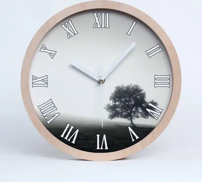 Produktbild von Holzuhr 25fi cm wanduhr - weiße Spitzen - einsamer Baum