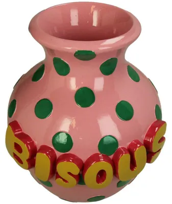 Productafbeelding van HD Collectie Vaas Bisous, polyresin, meerkleurig, 18x19x22 cm