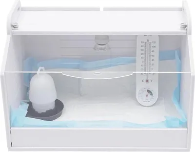 Produktbild von Eierbrüter - Automatische Brutmaschine - 20 Eier - Drehknopf-Steuerung - Klarsichtgehäuse - PVC/Acryl - Für Hühner-/Enteneier - Weiß