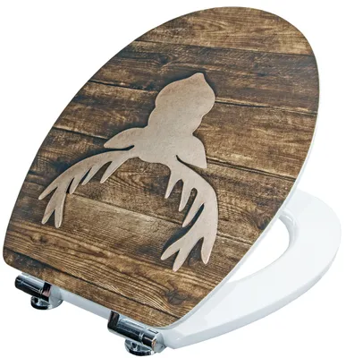 Produktbild von WC Sitz massiver Toilettensitz Oval Elch mit Absenkautomtik H 2 x B 38 x L 45 cm