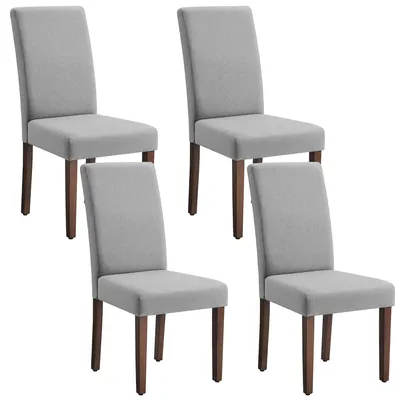 Produktbild von VASAGLE Esszimmerstuhl 4er Set, Küchenstuhl, Parsons-Stuhl, hohe Rückenlehne, für Esszimmer und Küche, dickes Sitzkissen, 58 x 48 x 99 cm, taubengrau
