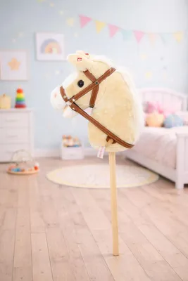 Produktbild von Sweety Toys 10530 Steckenpferd Hobby Horse Champagne mit Soundfunktion Gewieher und Galoppgeräusch
