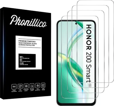 Immagine prodotto di Vetro temperato per Honor 200 Smart 5G [4 pezzi] Pellicola protettiva dello schermo Antigraffio Vetro Resistente Phonillico®