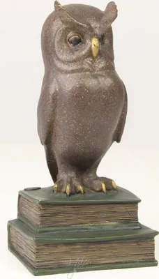 Produktbild von Casa Padrino Luxus Bronzefigur die weise Eule Mehrfarbig 11 x 9,5 x H. 22,5 cm - Dekofigur