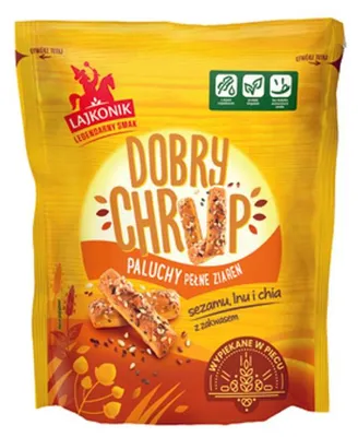 Productafbeelding van Lajkonik Paluszki, tarwe, sesam, lijnzaad, salie, 100 gram