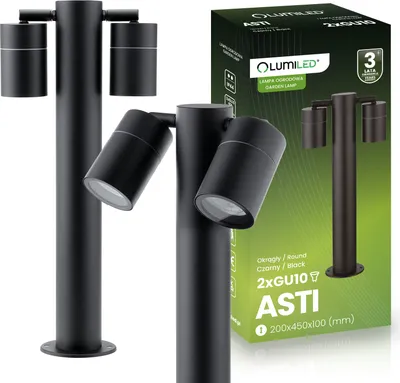 Immagine prodotto di LUMILED lampada da terra per esterni lampada da terra per esterni luce spot per sentieri luce da giardino lampada per sentieri 45cm IP44 nero 2x attacco GU10 regolabile