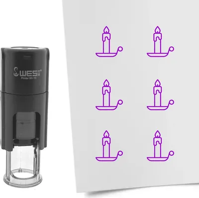 Obrázek produktu pro CombiCraft Stamp svíčka 10mm kulatý fialový inkoust - za 1 kus