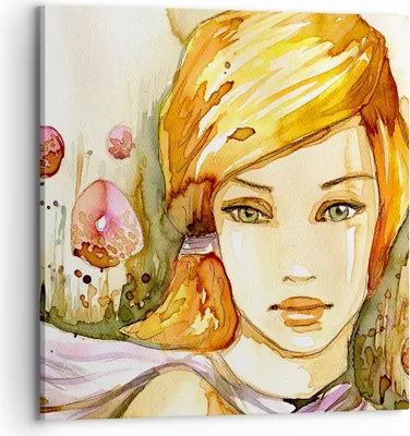 Produktbild von Bild auf Leinwand - Leinwandbild - Frau Sommer Blume - 70x70cm - Wand Bild - Wanddeko - Wandbilder - Leinwanddruck - Bilder - Kunstdruck - Wanddekoration - Leinwand bilder - Wandkunst - AC70x70-3538