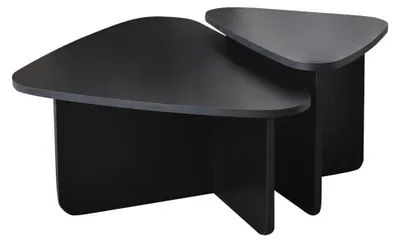 Image de CALICOSY - Lot de 2 tables basses formes triangles aux bords arrondis L90/L60 cm - BALLARE