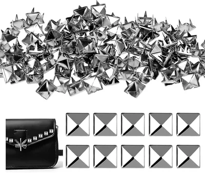 Imagen del producto de Juego de remaches metálicos, 100 unidades, de forma cuadrada, para trabajos en cuero