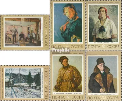 Produktbild von Briefmarken Sowjetunion 1972 Mi 4070-4075 (kompl.Ausg.) postfrisch Sowjet. Malerei