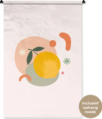 Produktbild von MuchoWow® Wandteppich Wandbehang Zitrone - Sommer - Farben 90x135 cm Tapisserie Dekoration Wandtuch - Baumwolle - Wandskulptur