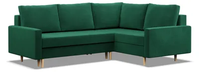 Produktbild von BLANK - Rechts Ecksofa mit Schlaffunktion, Wendekissen, Otomane, Bettkasten, Grün