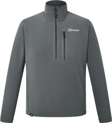 Grauer Berghaus Halb-Zip Polartec-Fleece Prism Micro mit Stehkragen und Reißverschlusstasche auf der Brust