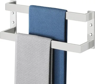 Productafbeelding van Handdoekhouder van roestvrij staal, dubbele laag, wandmontage, 40 cm