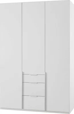 Produktbild von Kleiderschrank New York Drehtürenschrank 180x58x236cm Plankeneiche 4-türigWeiß