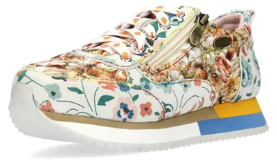 Produktbild von Laura Vita Damen Sneaker mit floralem Muster und Plateau Delphine 62, Größe:39 EU, Farbe:Beige