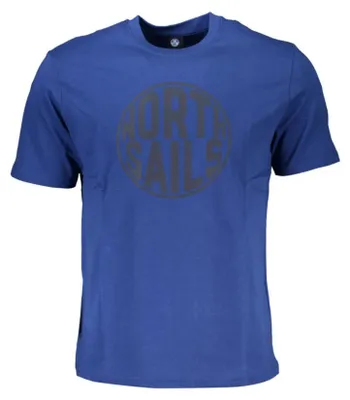Produktbild von Herren Kurzarm T-Shirt Blau mit Print & Rundhalsausschnitt