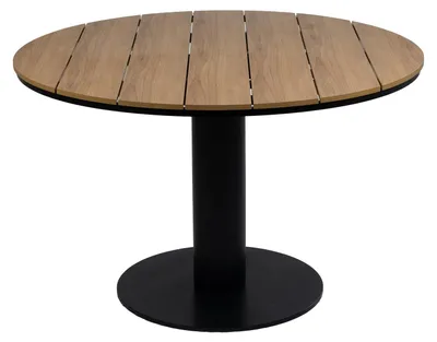 Produktbild von Runder Gartentisch Tower | ø 120 cm | Tecon Teak | Schwarz