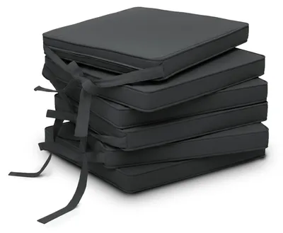 Image de Beautissu Lot de 6 coussins de chaise Loft SK gris graphite, 45 x 40 x 5 cm
