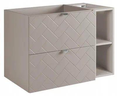 Zdjęcie produktu dla Szafka Łazienkowa Wisząca Pod Umywalkę 80X46 Cm Rensan Kaszmir Z Regałem