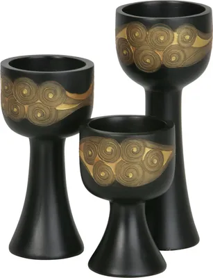 Produktbild von Mangoholz Kerzenhalter ' Romantic ' 3er Set