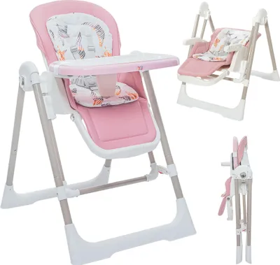 Produktbild von Baby Vivo 3in1 Kinderhochstuhl / Babywippe höhenverstellbar für Kinder - Lulu in Rosa