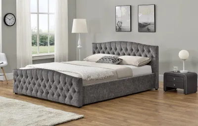 Image de Lit Chesterfield Design Chambre Lits Anglais 180x200cm Textile Rembourré