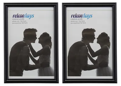 Productafbeelding van 10 fotolijstjes, 10 x 15 cm, modern design, geschikt om neer te zetten of op te hangen, decoratieve fotostandaard, zwart
