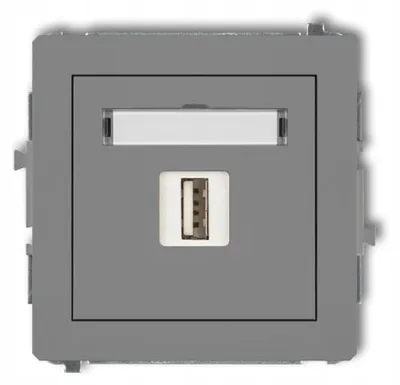 Produktbild von Karlik DECO Steckdose mit USB-Ladegerät matgrau 10W