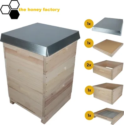 Produktbild von DNM 10 Bienenbeute Flachzarge SET Paulownia Holz "DIE KLEINE" Bausatz Imkerei