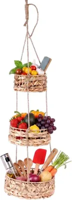 Produktbild von Obstkorb zum Aufhängen – 3 Ebenen – hängend – ideal für die Aufbewahrung in der Küche