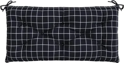 Produktbild von vidaXL Gartenbank-Auflage Schwarz Karomuster 110x50x7 cm Stoff