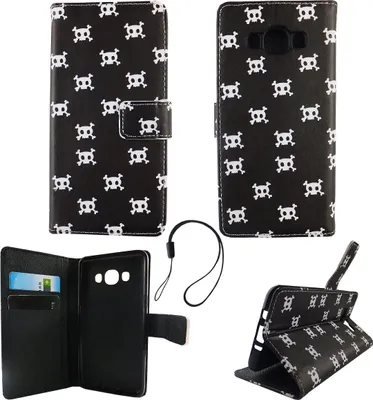 Produktbild von Handyhülle Tasche für Handy Samsung Galaxy J5 2016 Polka Dot Totenkopf
