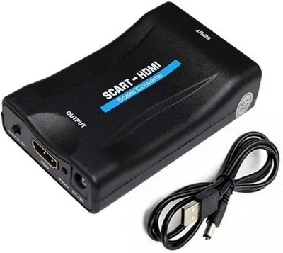Obrázek produktu pro HDMI adaptér – video konvertor – SCART na HDMI – Full HD 720p / 1080p – konvertor s kabelem – pro televizory – černý