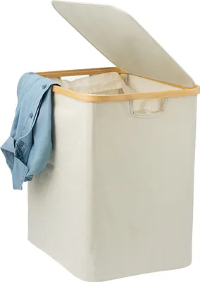 Produktbild von bremermann Wäschesammler mit herausnehmbarem Sack und Deckel, ca. 60 Liter, beig