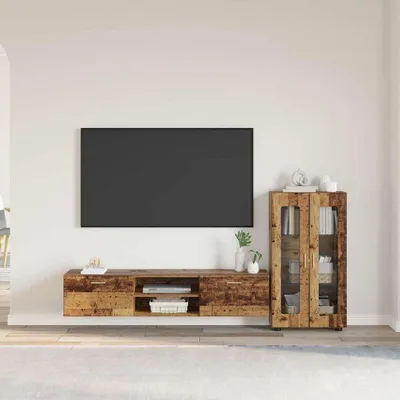 Produktbild von Cloris DesignMöbel TV-Schrankset mit Schubladen mit Regal Altholz Holzwerkstoff - Wohnwände DE565974
