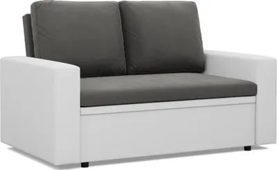 Produktbild von Schlafsofa für Wohnzimmer LUNA, Sofa 2-Sitzer, Schlaffläche 198x120cm, Dunkelgrau/Weiß