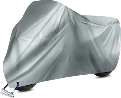 Produktbild von Intirilife XXL Outdoor Motorradabdeckung Abdeckplane in Silber - Schwarz - Größe 245 x 105 x 125 cm - Zum Schutz für Zweiradvehikel bei jeder Wetterlage