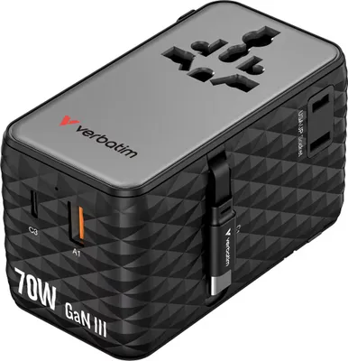 Produktbild von Verbatim Charge 'n' Travel 70W, Drinnen, AC, 250 V, 10 A, Blau