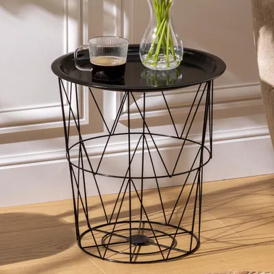 Image de Eazy Living Table d'appoint Ø 37 cm Emaurrie Noir