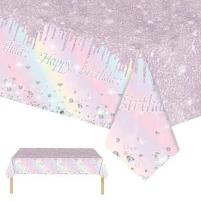Obrázok produktu pre Jednorazové obrusy, pastelová dúha, 137 x 274 cm, lesklé, 2 kusy