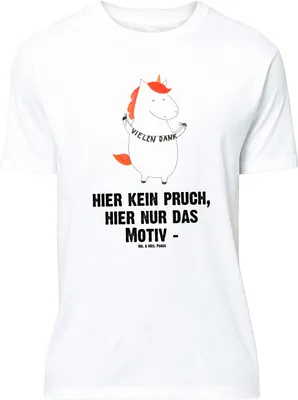 Produktbild von Mr. & Mrs. Panda Größe XL T-Shirt Einhorn Dankeschön - Weiß - Geschenk, mit Spruch, Unicorn, Danksagung, Tshirt, Vielen Dank, Shirt, Danke, Einhörner