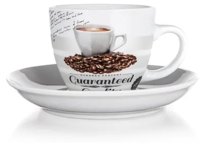 Produktbild von Tasse und Untertasse, Keramik, für Kaffee, Espresso Guaranteed Quality 190 ml