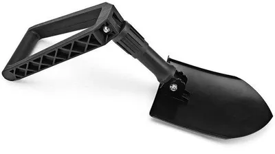 Productafbeelding van Unyqoos® Opvouwbare stalen schep – draagbare, multifunctionele vouwschep voor tuinieren en buitenshuis (37 cm handvat, 778 g) – met functies voor het bewerken van de grond, het hakken van hout en een zaag